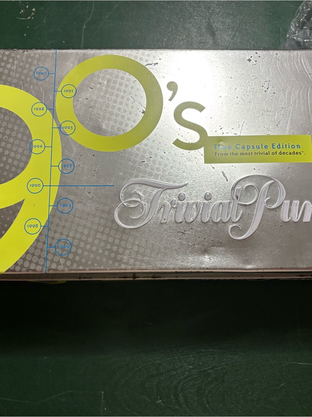 Trivial Pursuit 90's Time Capsule Edition - Silver and Lime